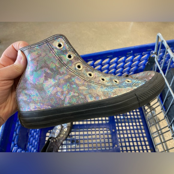 ISO (size 9.5 or 10) Oil Slick Leather Chuck Taylors - Picture 4 of 5